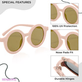 Kids Sunglasses Stylish and Compact Kids Eyewear for Summer (Baby Pink)